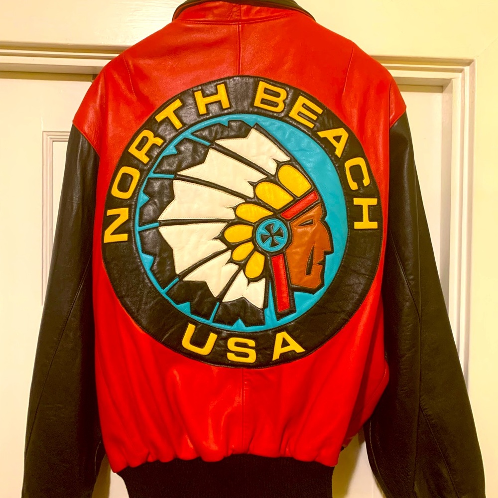 Michael Hoban Red Men’s XL Classic  Leather Jacket